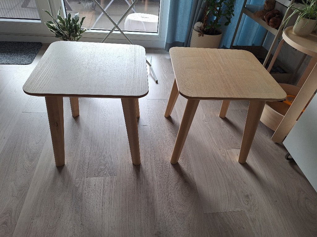 IKEA Lisabo bijzet-/salontafeltjes 2 stuks, Ophalen, Minder dan 50 cm, Gebruikt, Vierkant