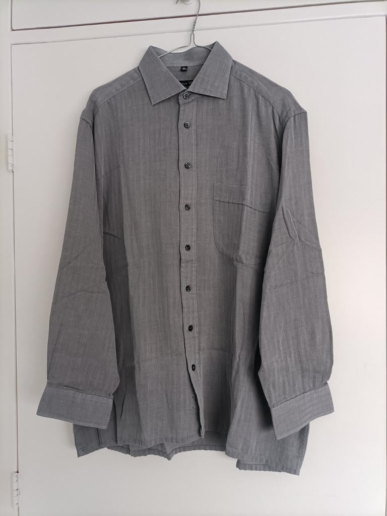Nieuw heren overhemd grijs maat xl merk enrico mori, Kleding | Heren, Verzenden, Nieuw, Grijs, Halswijdte 43/44 (XL)