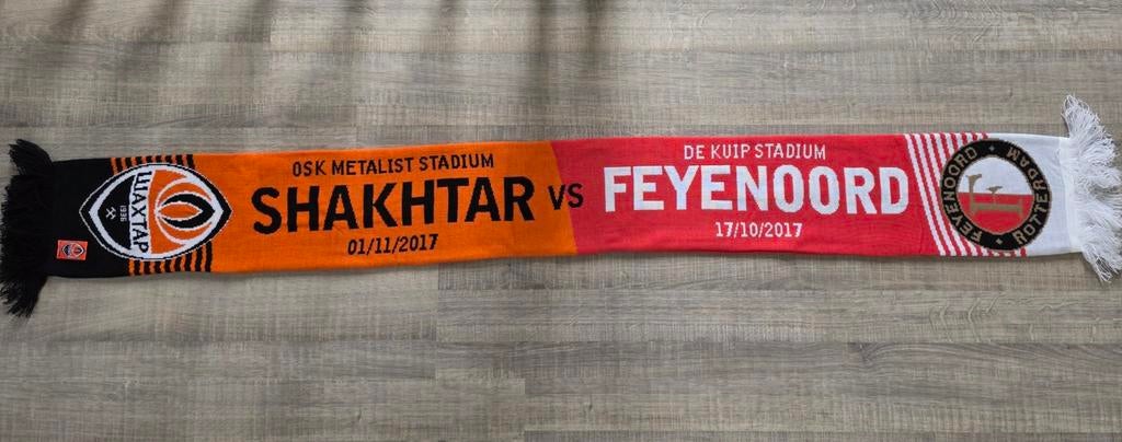 Sjaal Shaktar Donetsk vs Feyenoord 2017, Maat XL, Verzenden, Zo goed als nieuw, Clubaccessoires