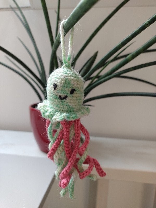 Inktvis octopus sleutelhanger tashanger gehaakt, Ophalen of Verzenden, Nieuw, Knuffel of Figuurtje
