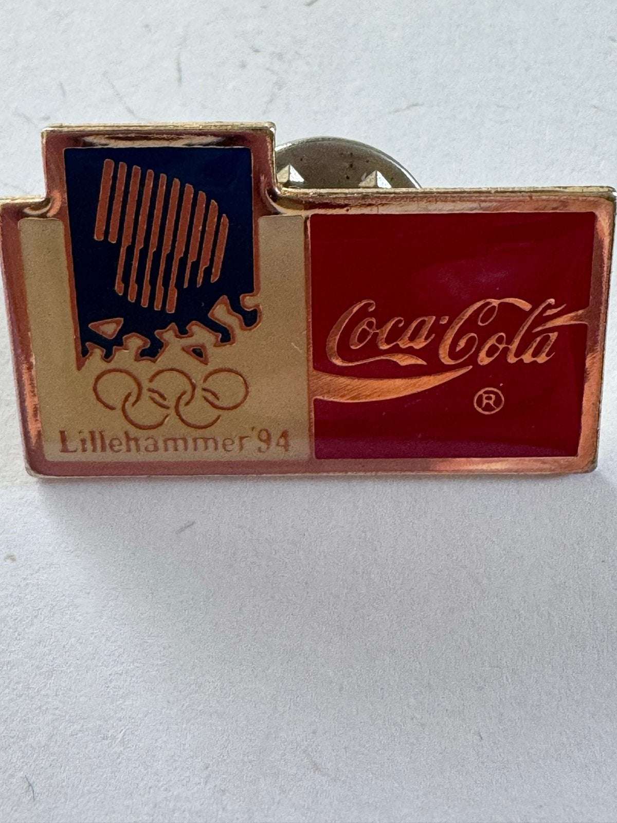 Vintage Coca-Cola Lillehammer '94 Olympische Speld, Verzamelen, Ophalen of Verzenden, Gebruikt, Merk, Speldje of Pin