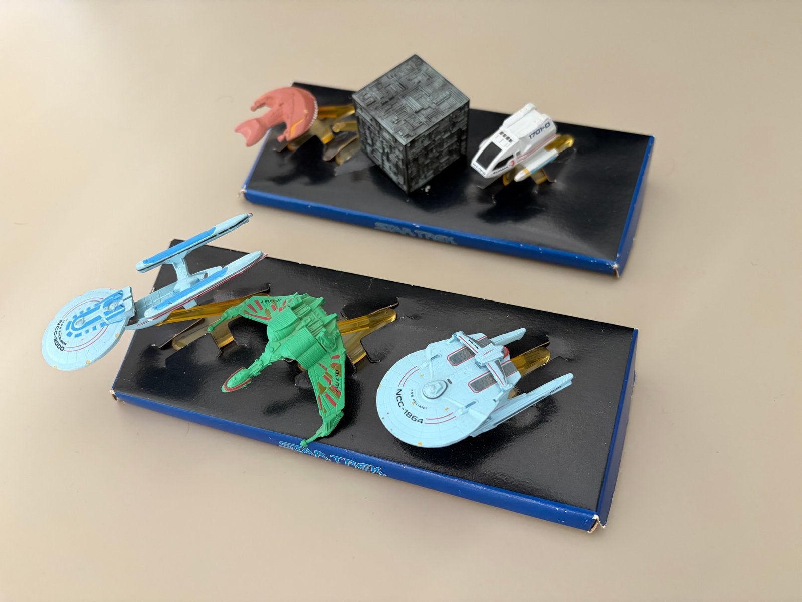 Star Trek Micro Machines 1993 - 6 schepen met display, Ophalen of Verzenden, Gebruikt