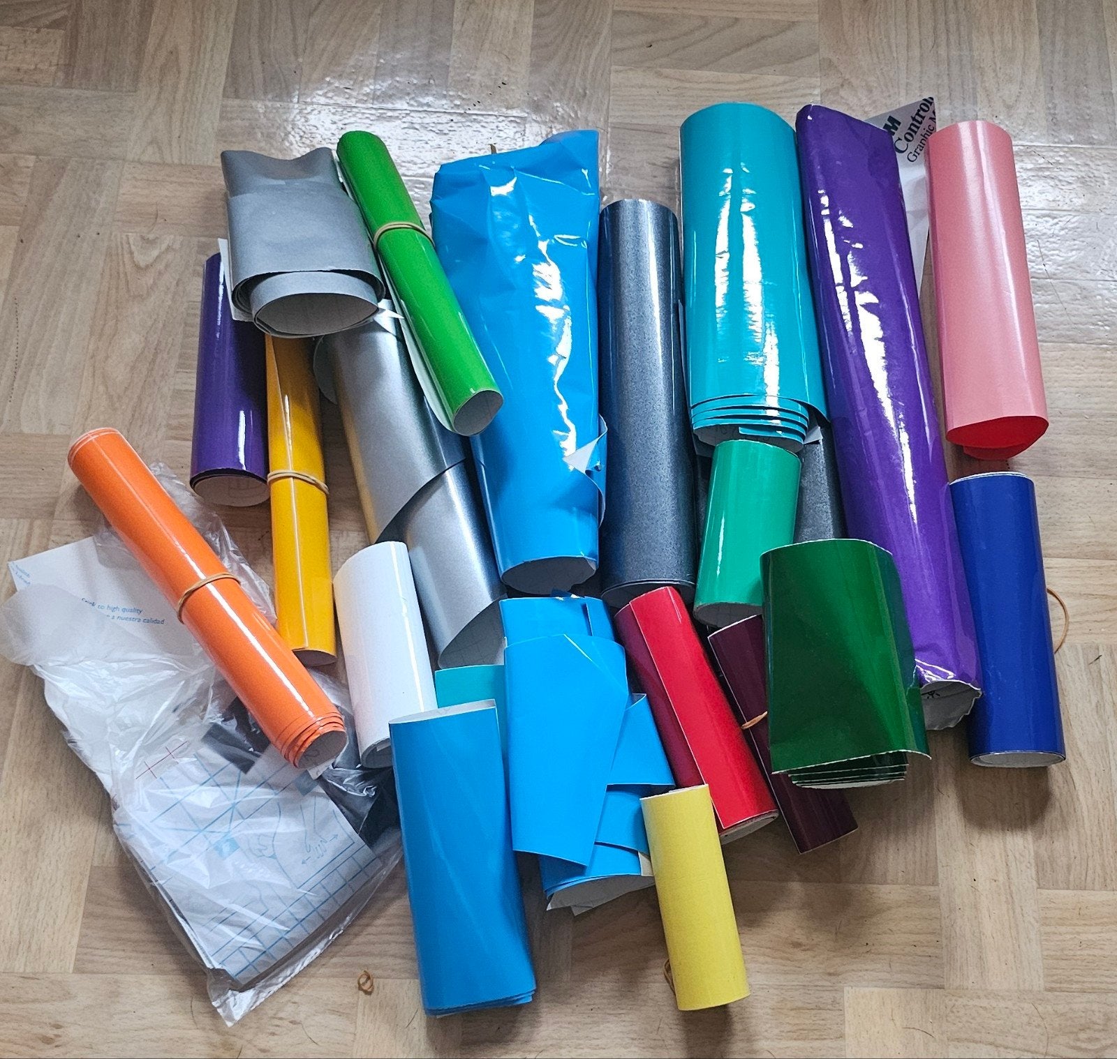 plotterfolie / vinyl stickerfolie restjes, Gebruikt, Meerkleurig, Ophalen of Verzenden, Overige materialen