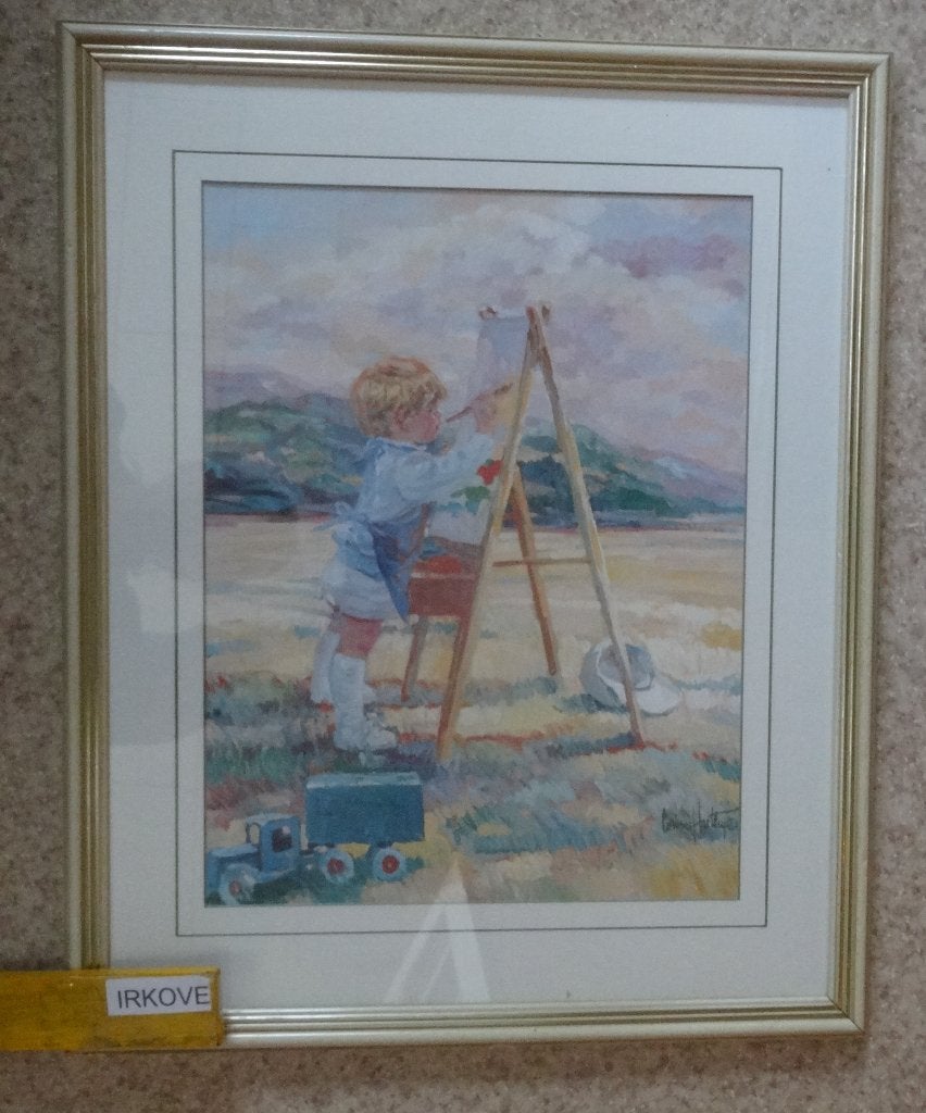 JONGE KUNSTENAAR * MOOIE REPRO * PRENT In Lijst *, Verzenden, Zo goed als nieuw, Minder dan 50 cm, Print