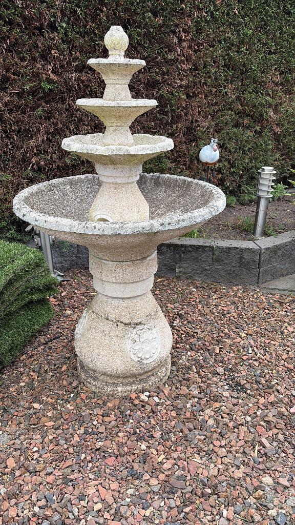 Stenen tuin waterfontijn met 4 schalen, Tuin en Terras, Ophalen, Gebruikt, Beton, Waterornament