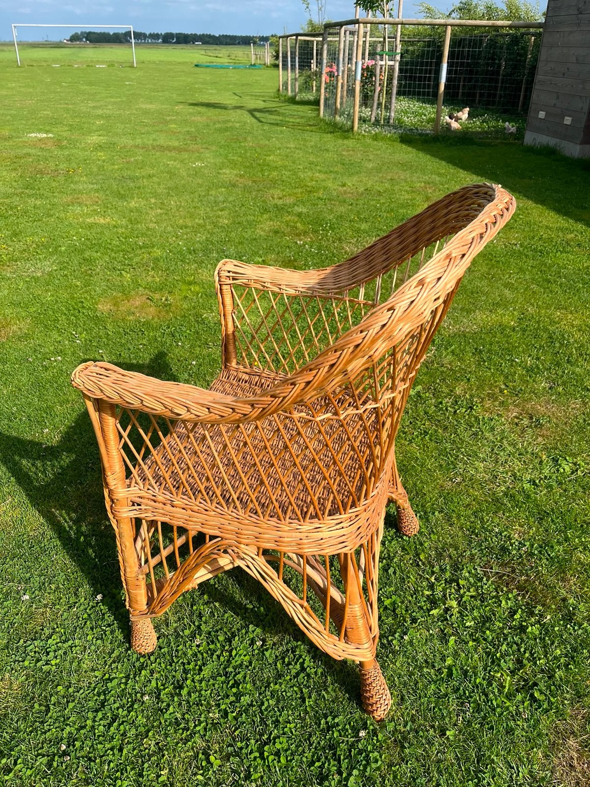Rotan fauteuil - Vintage rieten stoel, Ophalen of Verzenden