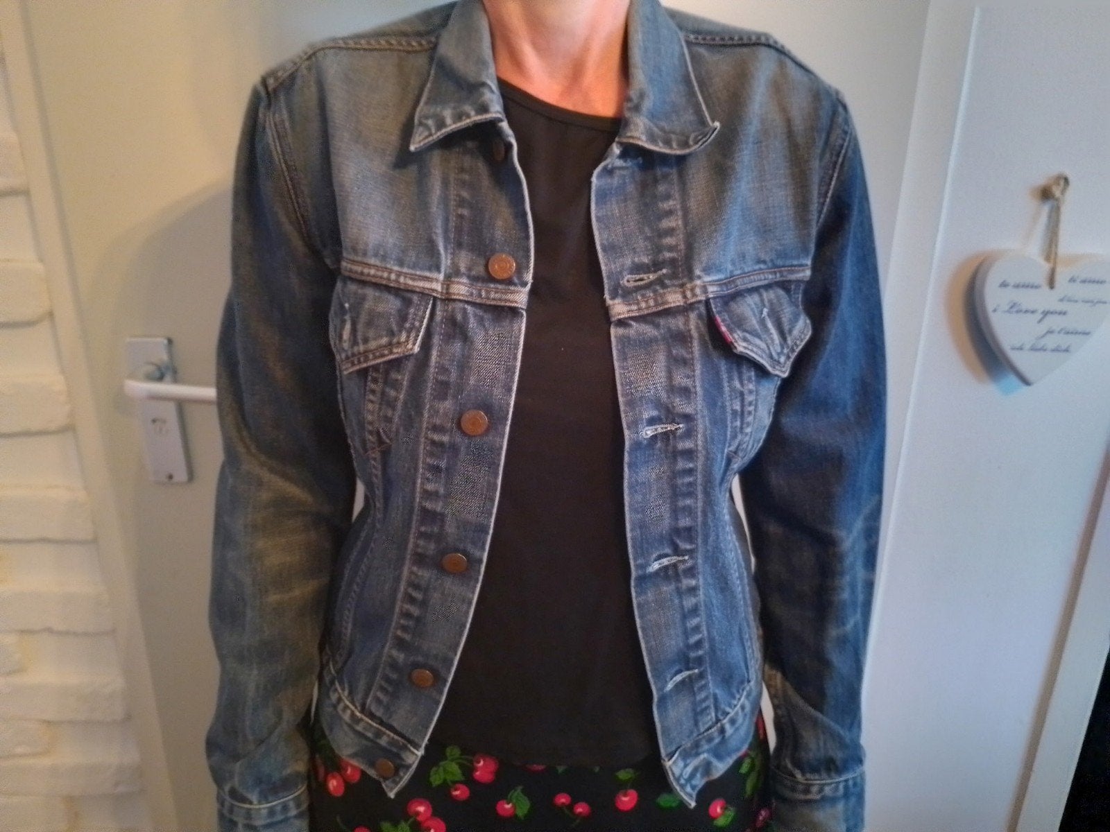Levi's spijkerjasje maat M, Kleding | Dames, Blauw, Gedragen, Levi's, Ophalen