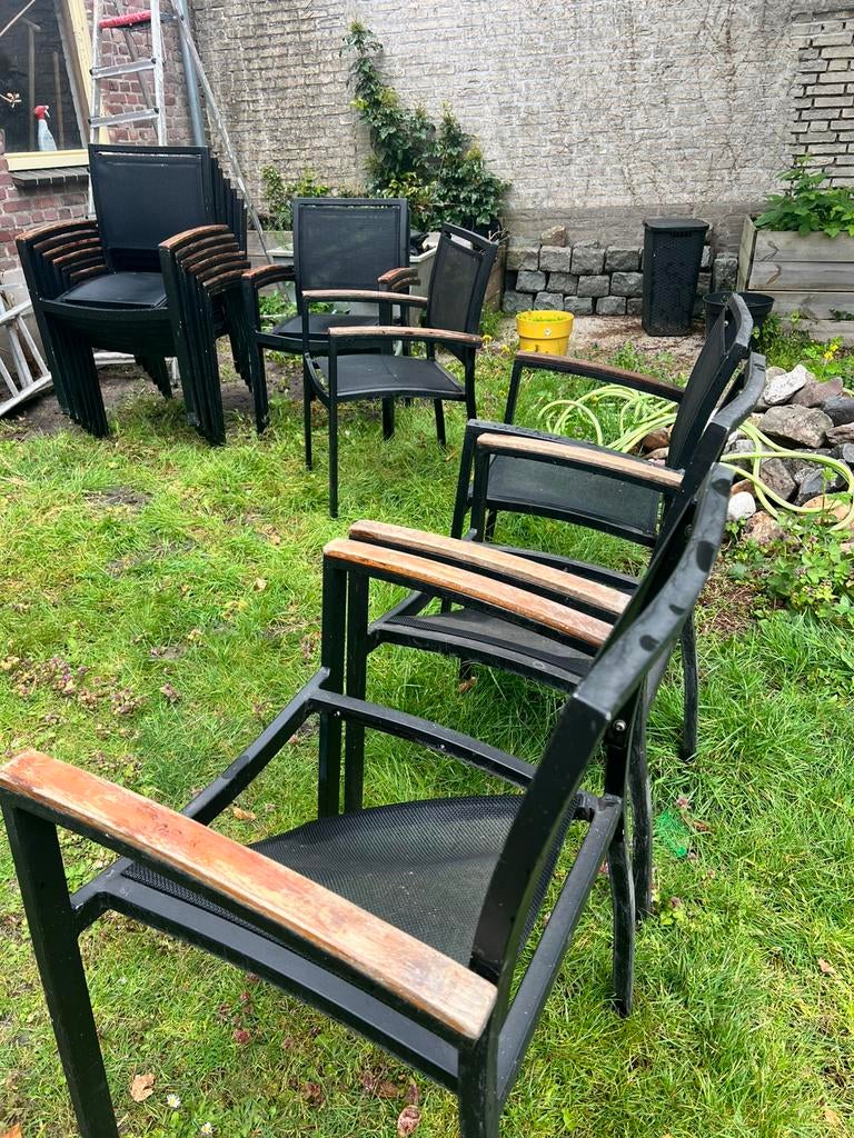 Horeca terras stoelen 13 stuks, Tuin en Terras, Ophalen, Gebruikt, Aluminium, Stapelbaar