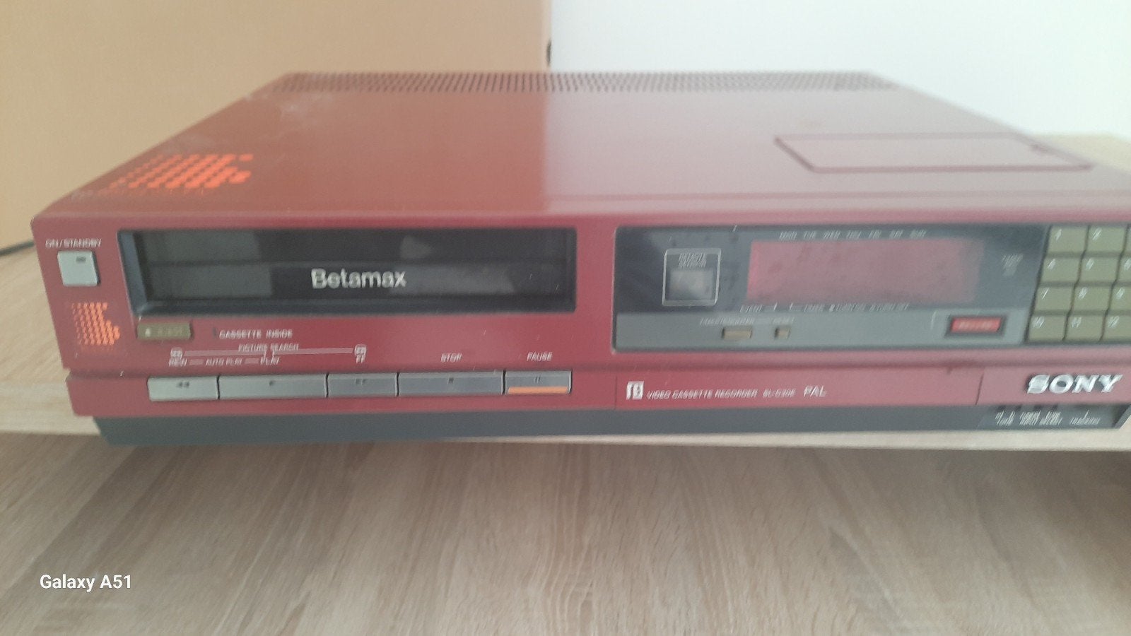 Vintage Sony Betamax SL-C30E videorecorder - Rood, Ophalen of Verzenden, Gebruikt, Betamax-speler of -recorder