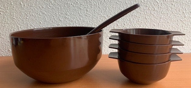 Mepal: schalennest in bruin (retro vintage), Lochem, Ophalen of Verzenden, Zo goed als nieuw, Mepal