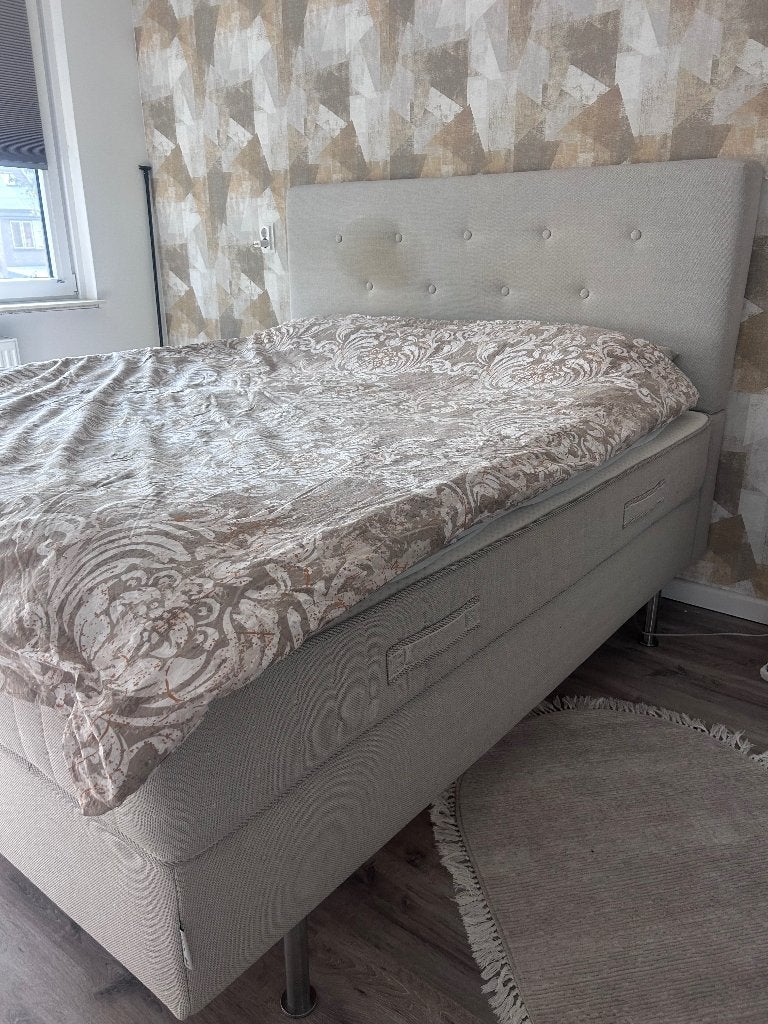 Boxspring, Ophalen, Gebruikt, Beige, Tweepersoons