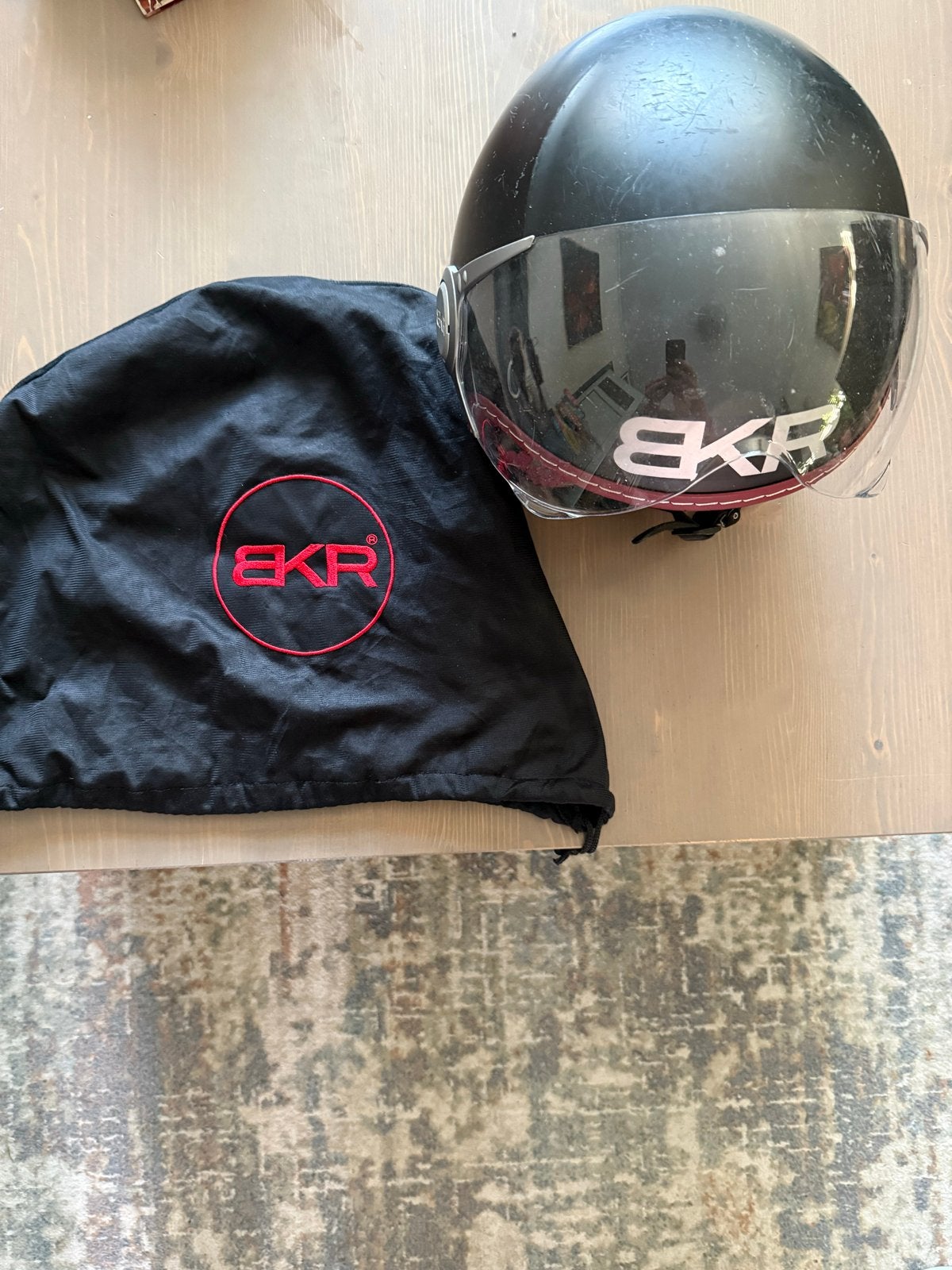 BKR Scooterhelm met vizier en opbergzak, Ophalen of Verzenden, Gebruikt, Medium