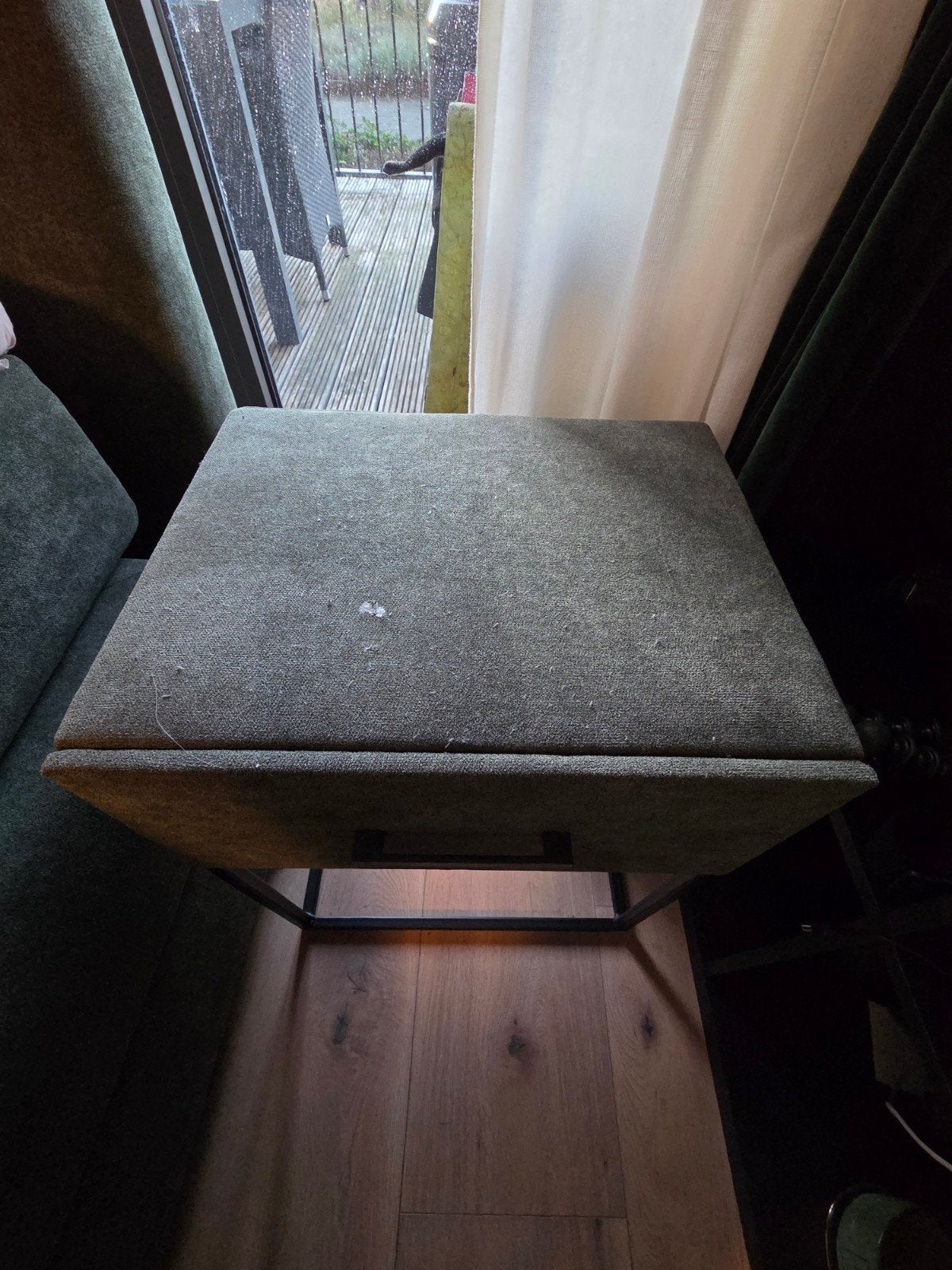 Foto 5 van Groene stoffen tweepersoons boxspring opberg bed