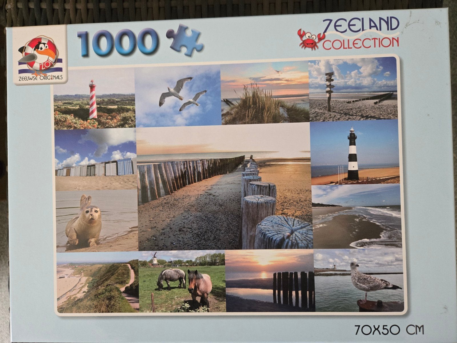 puzzels 4 collages zgan compleet 1000 stukjes, Ophalen of Verzenden, 500 t/m 1500 stukjes, Zo goed als nieuw