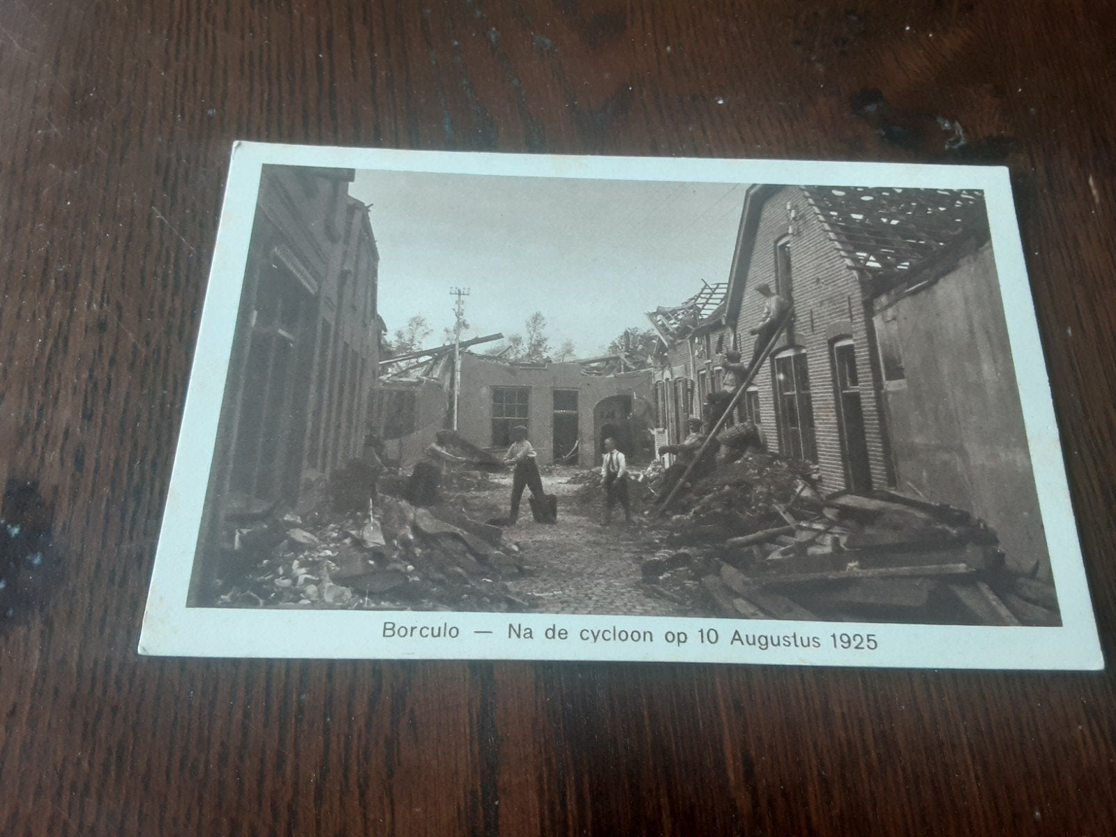 oude kaart Borculo na de cycloon 1925, Ophalen of Verzenden, 1920 tot 1940, Zuid-Holland
