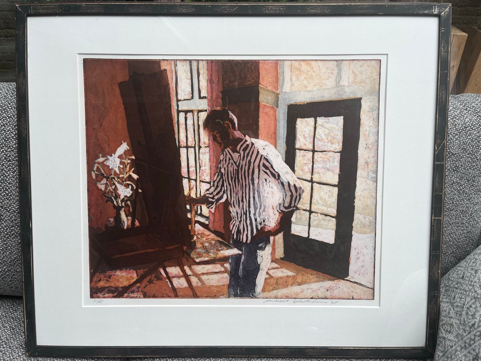Marcel Schellekens - Kleurenets 'Kunstschilder en plein air', Dagelijks leven, Ophalen of Verzenden, 1950 - 1999, Genummerd