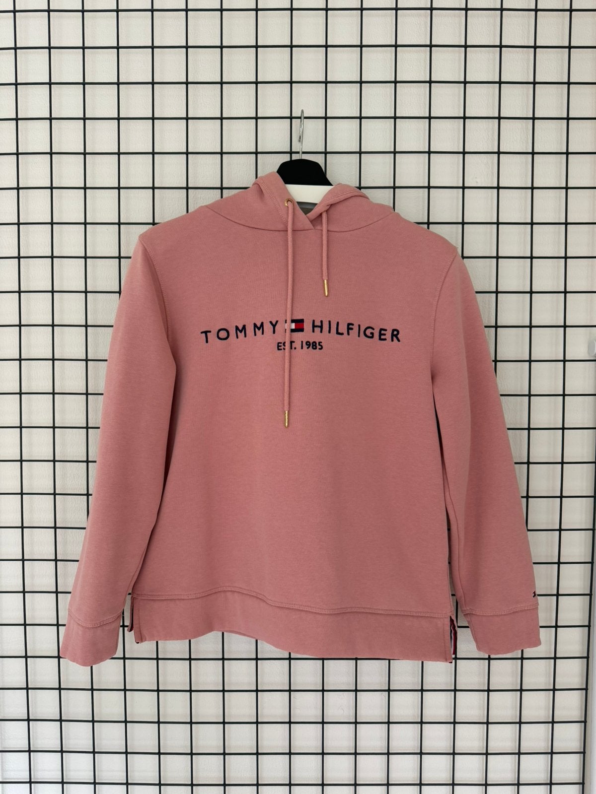 Tommy Hilfiger relaxed fleece hoodie roze, Kleding | Dames, Verzenden, Gedragen, Maat 36 (S), Roze