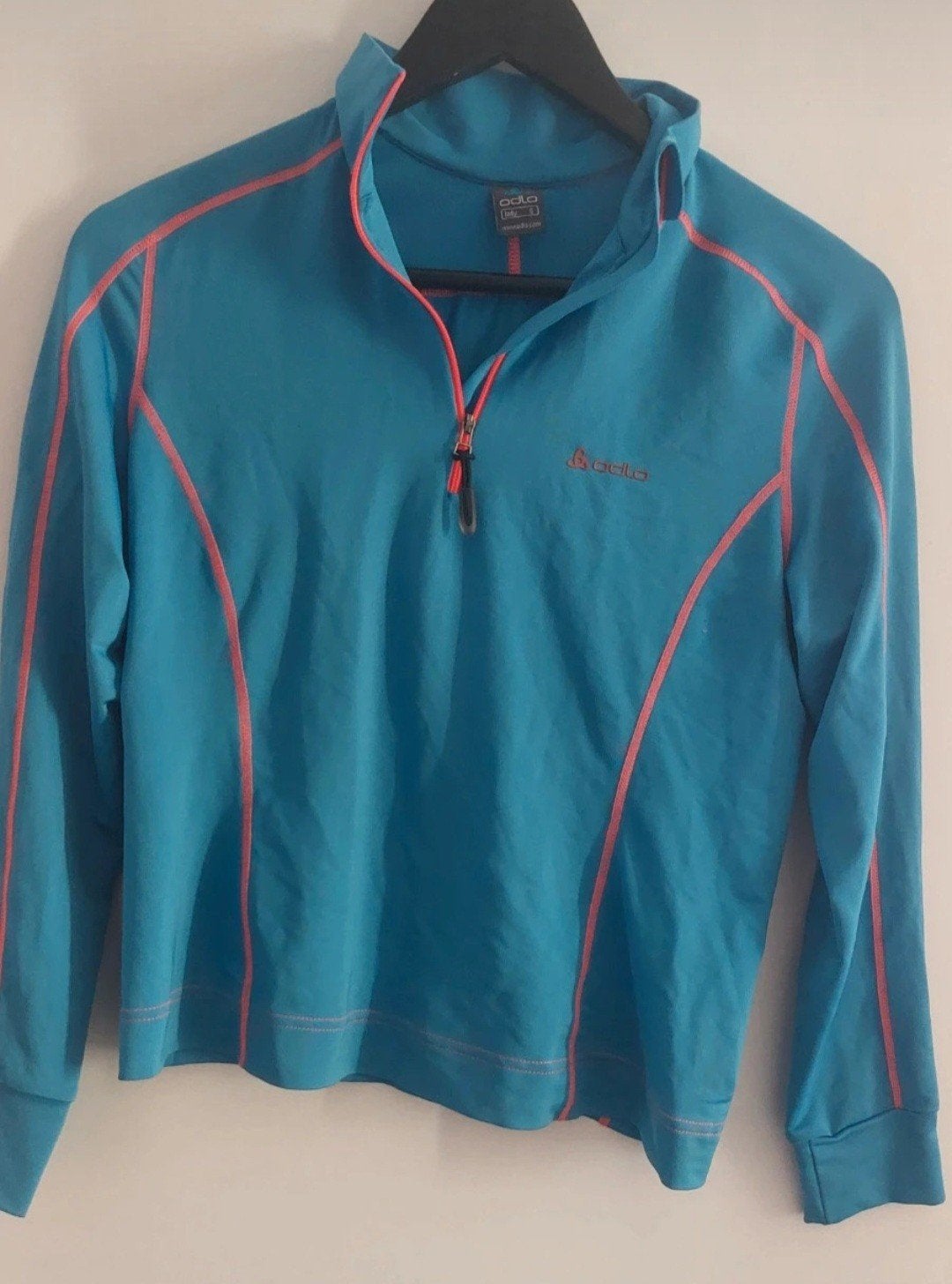 Odlo Dames Pully - Blauw met Roze Details, Blauw, Ophalen of Verzenden, Lange mouw, Maat 36 (S)