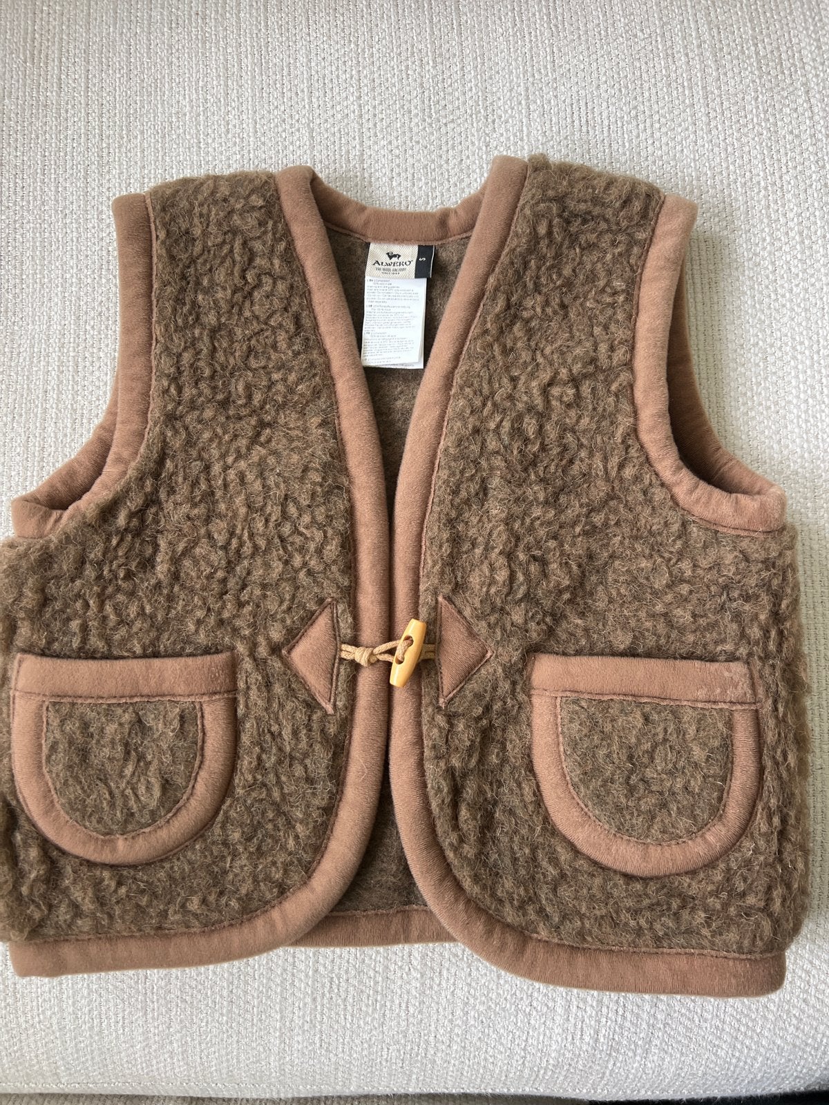 Alwero wollen vestje voor kinderen - Bruin, Kinderen en Baby's, Ophalen of Verzenden, Zo goed als nieuw, Jongen of Meisje