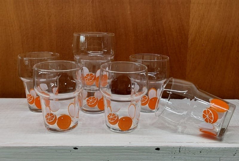 7 vintage sapglaasjes, ., Overige typen, Ophalen of Verzenden, .