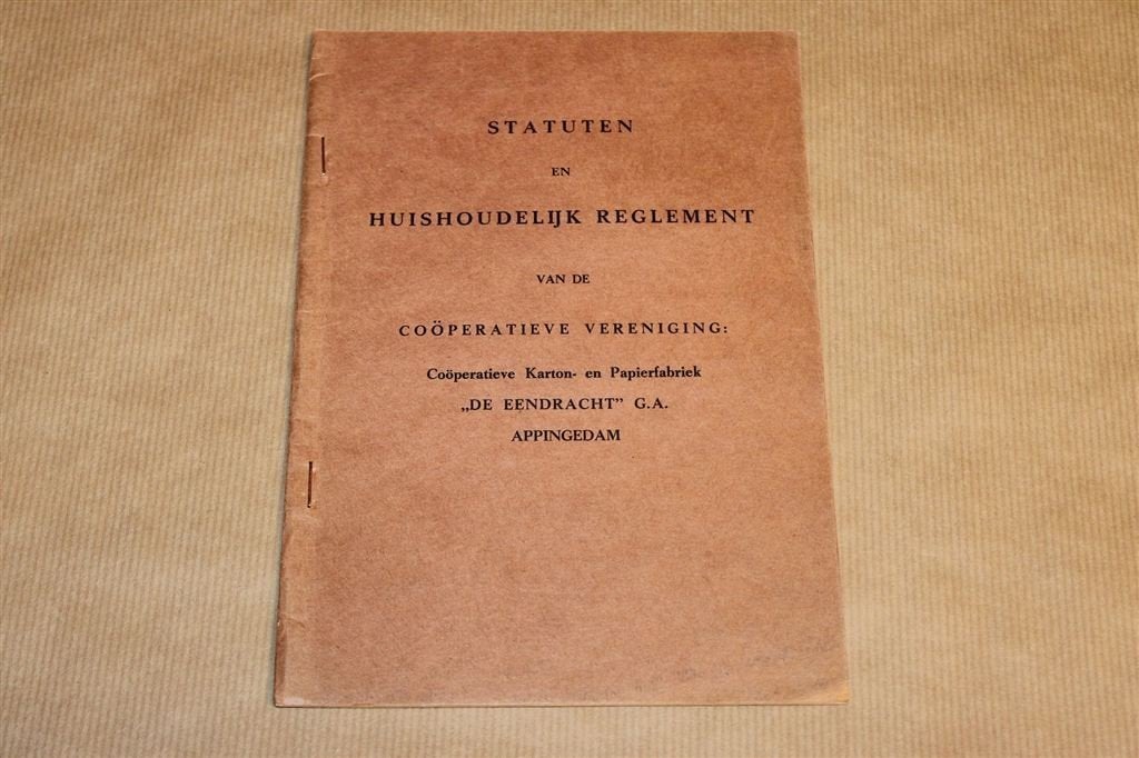 De Eendracht Appingedam — Statuten en Reglement 1967, Boeken, Ophalen of Verzenden, Gelezen