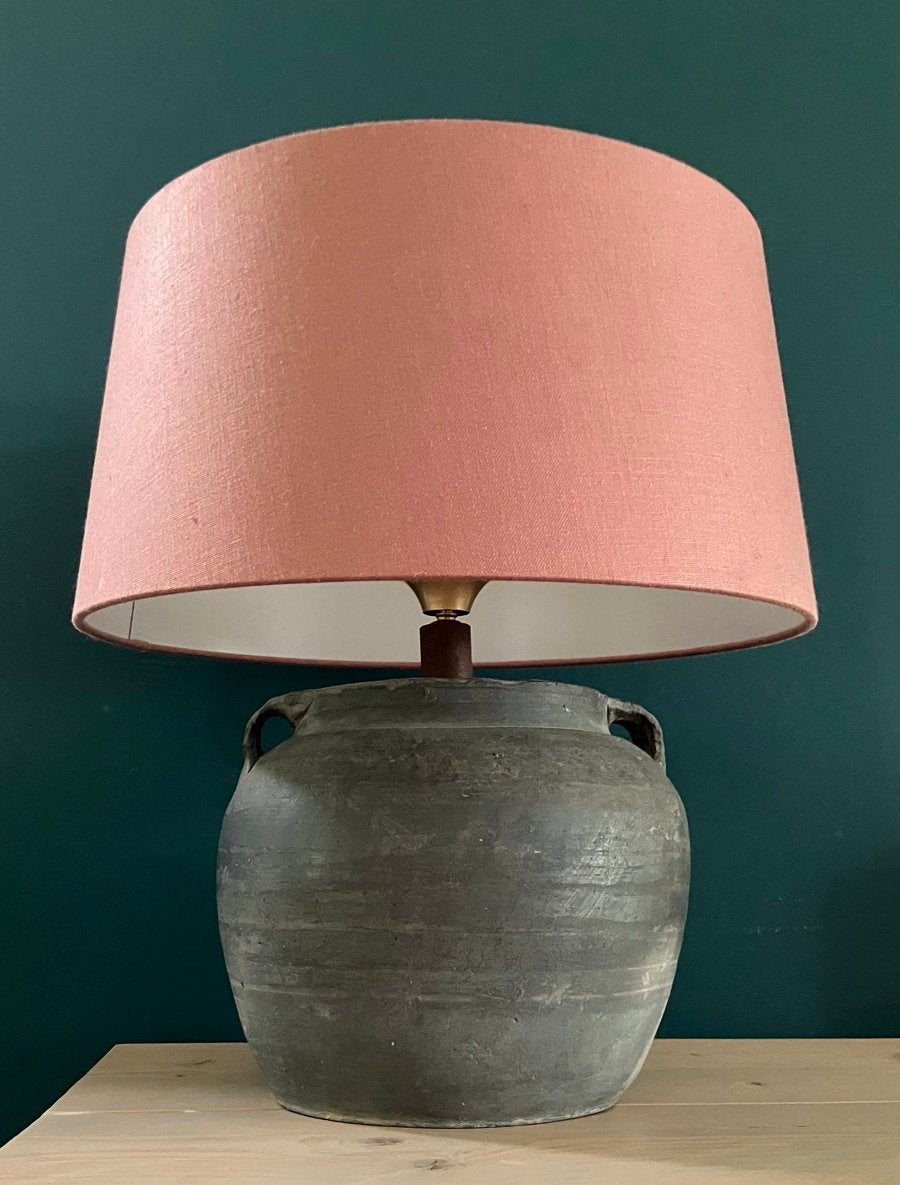Unieke Vaaslamp met Roze Kap - Sfeervolle Verlichting, Ophalen, Gebruikt, Overige merken, Vintage