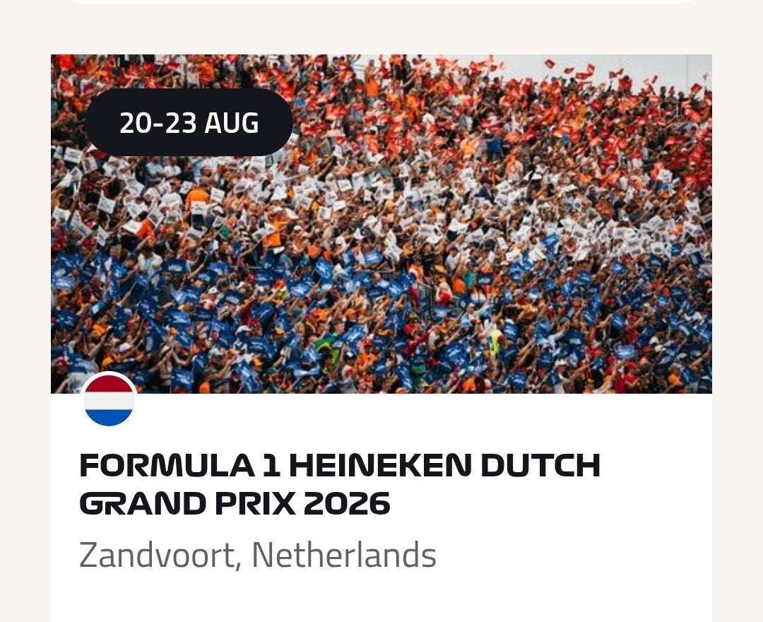 Twee tickets x 3 dagen F1 HEINEKEN DUTCH GRAND PRI, Tickets en Kaartjes, Twee personen, Augustus