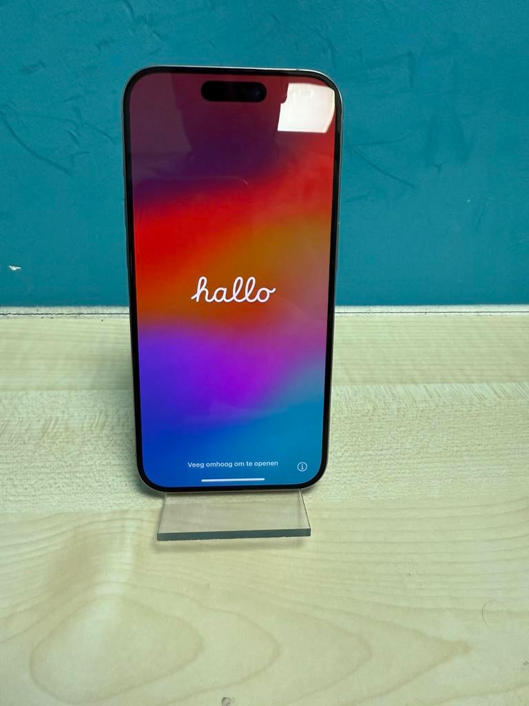 Apple iPhone 15 Pro 128GB Natural Titanium - 2e hands - 100%, Telecommunicatie, Mobiele telefoons | Apple iPhone, Zo goed als nieuw