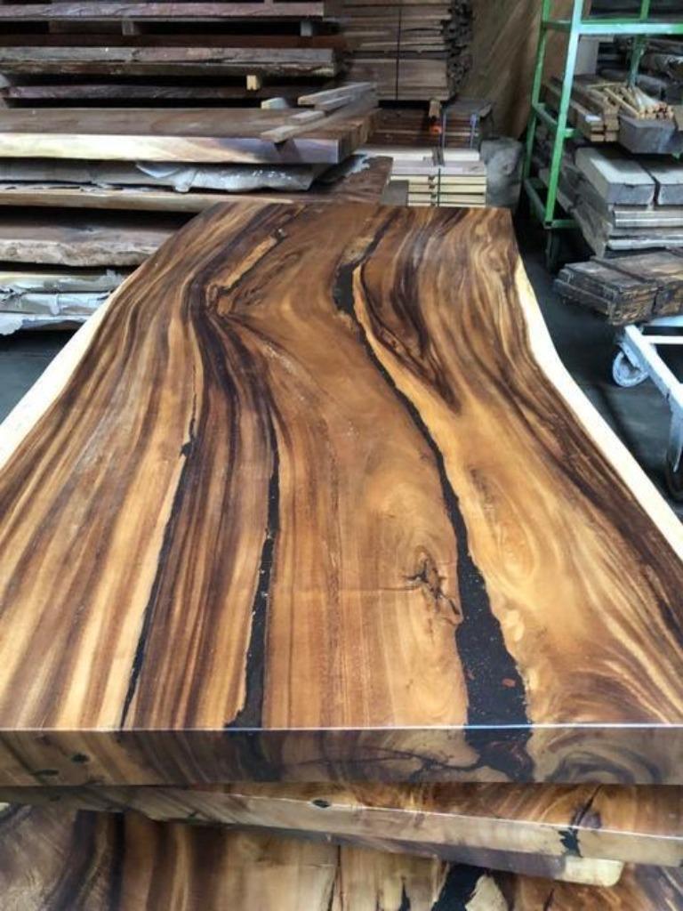 suar boomstamtafels ook notenhout mango mahonie wenge, Ophalen, 100 tot 150 cm, Vijf personen of meer, Rechthoekig