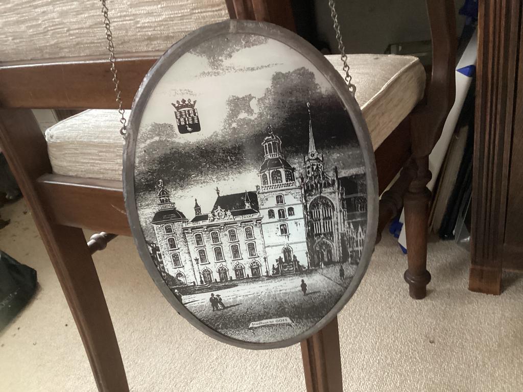 Goes Stadhuis //.  Glas in lood // 30.5x21 cm, Verzamelen, Merken en Reclamevoorwerpen, Ophalen of Verzenden, Zo goed als nieuw