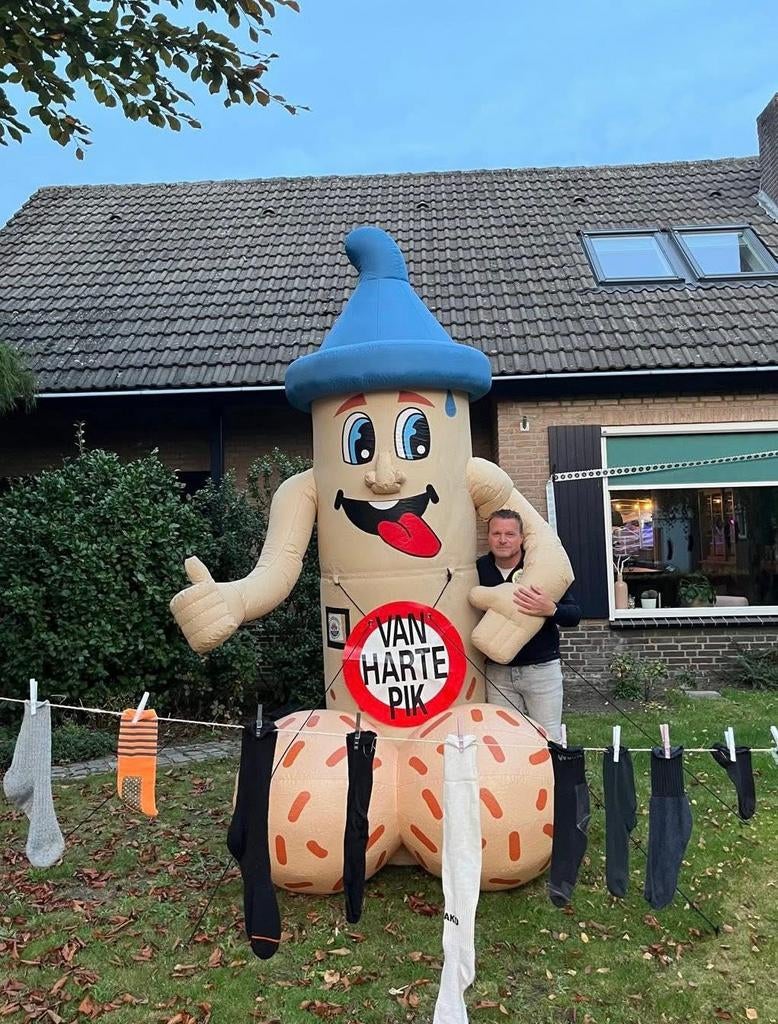 Opblaasfiguur Abraham Ouwe Lul huren / incl gratis bord, Ophalen, Zo goed als nieuw, Verjaardag