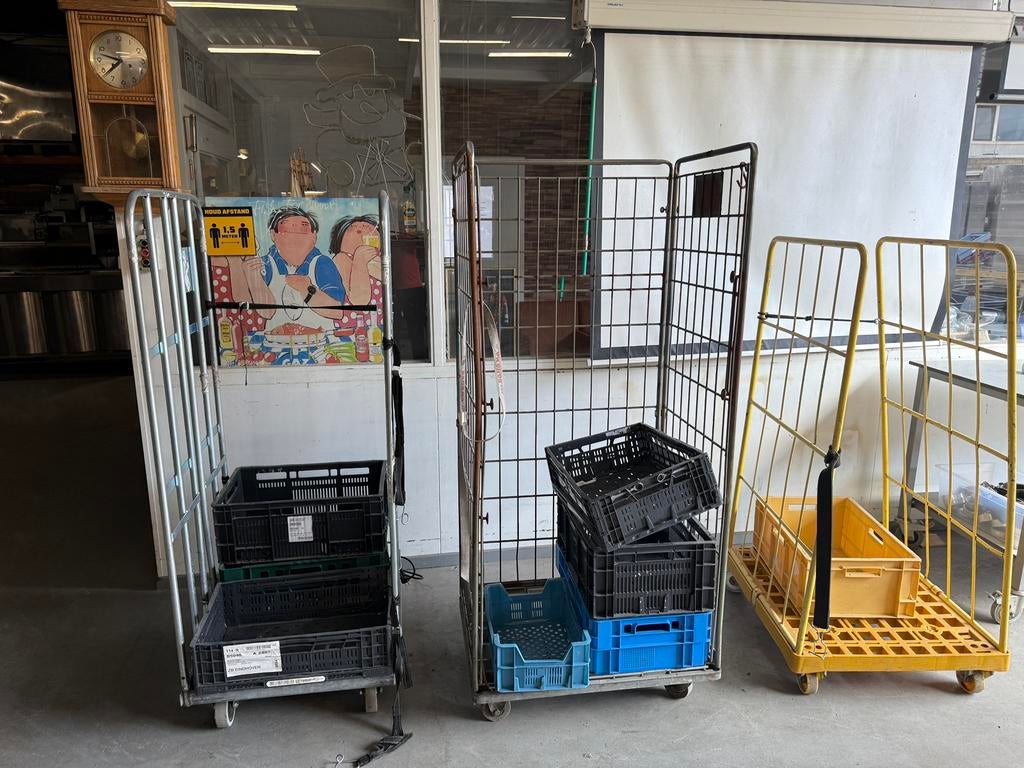 Transport kar rol kar trolly comtainer magazijnwagen trollie, Ophalen, Zo goed als nieuw, Transportkar