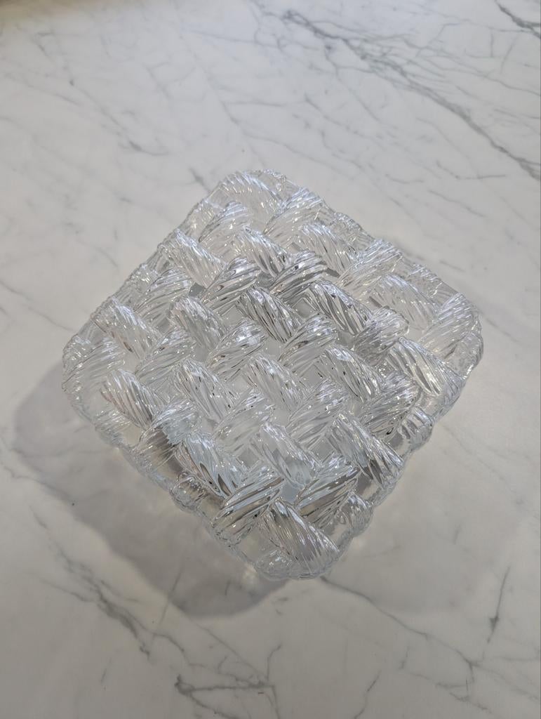 Vintage Glazen Plafonnière, Ophalen of Verzenden, Gebruikt, Glas, Vintage