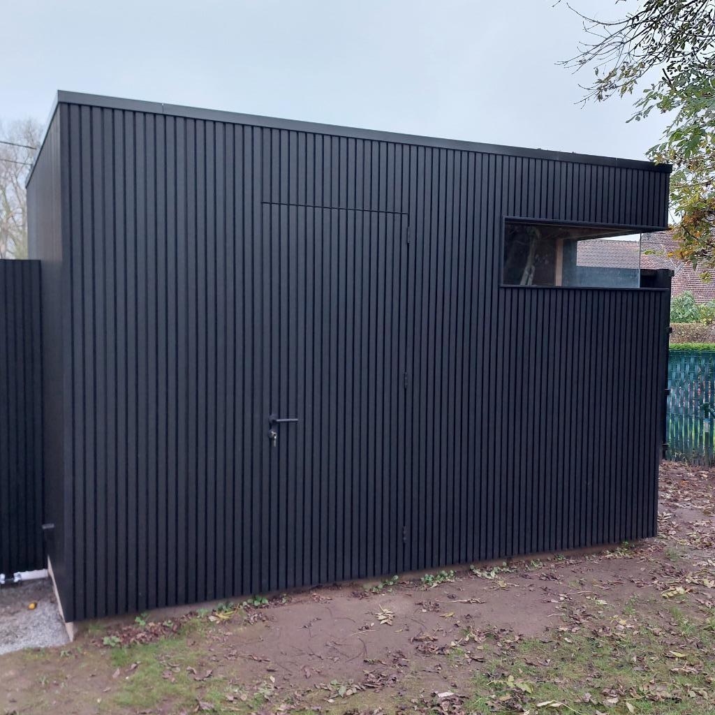 gevelbekleding composiet - lattenwand buiten - zwart, Doe-het-zelf en Verbouw, Platen en Panelen, Ophalen of Verzenden, Nieuw