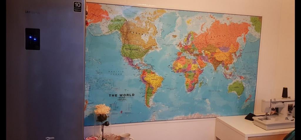 Grote Wereldkaart - Educatief & Decoratief, 2000 tot heden, Nieuw, Ophalen of Verzenden, Landkaart