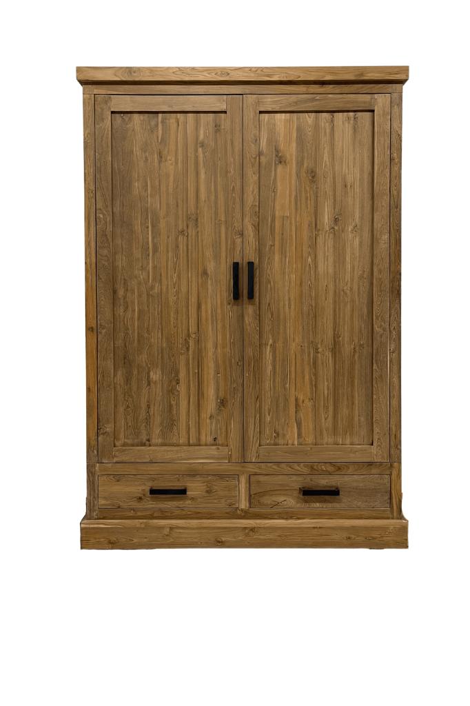 Teakhouten demontable kledingkast 145 of 280, Met deur(en), 100 tot 150 cm, 200 cm of meer, Teakhout