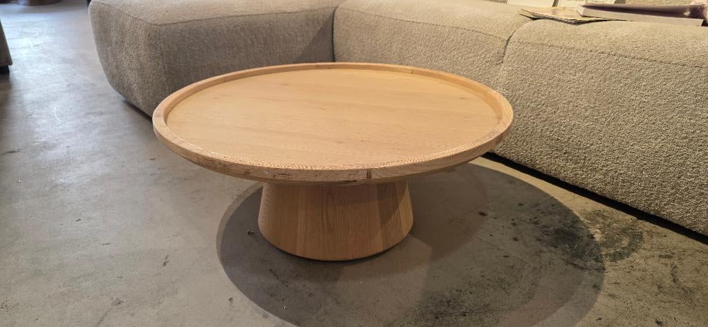 Salontafel Rond Showmodel Hoge Korting!, Huis en Inrichting, Tafels | Salontafels, Ophalen, Eikenhout, 100 tot 150 cm, Bornsestraat 31