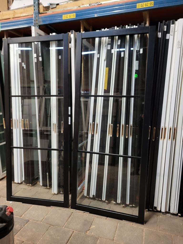 93x231,5cm binnendeur opdek L of R staallook zwart SK39