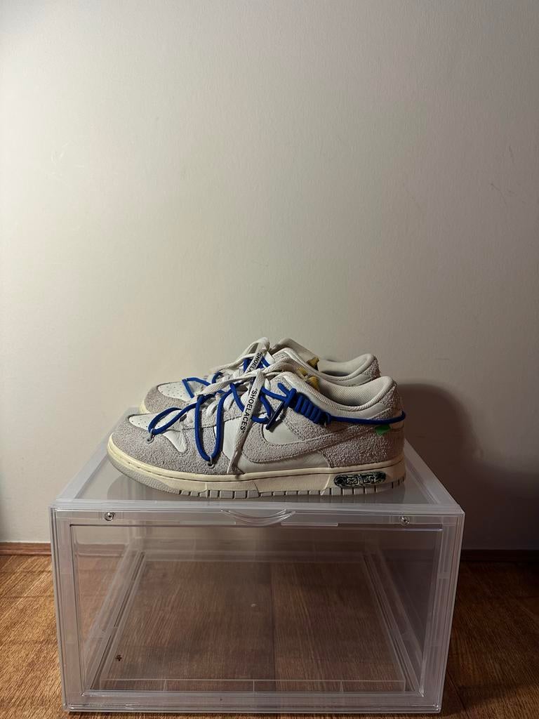 Nike Dunk Low Off-White Lot 32 - US10/EU44, Kleding | Heren, Schoenen, Verzenden, Zo goed als nieuw, Wit, Sneakers of Gympen