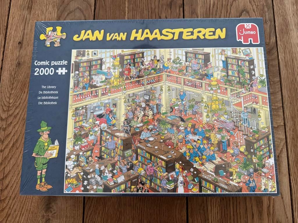 Jan van Haasteren - De Bibliotheek - 2000 stukjes - Nieuw, Hobby en Vrije tijd, Denksport en Puzzels, Ophalen of Verzenden, Meer dan 1500 stukjes