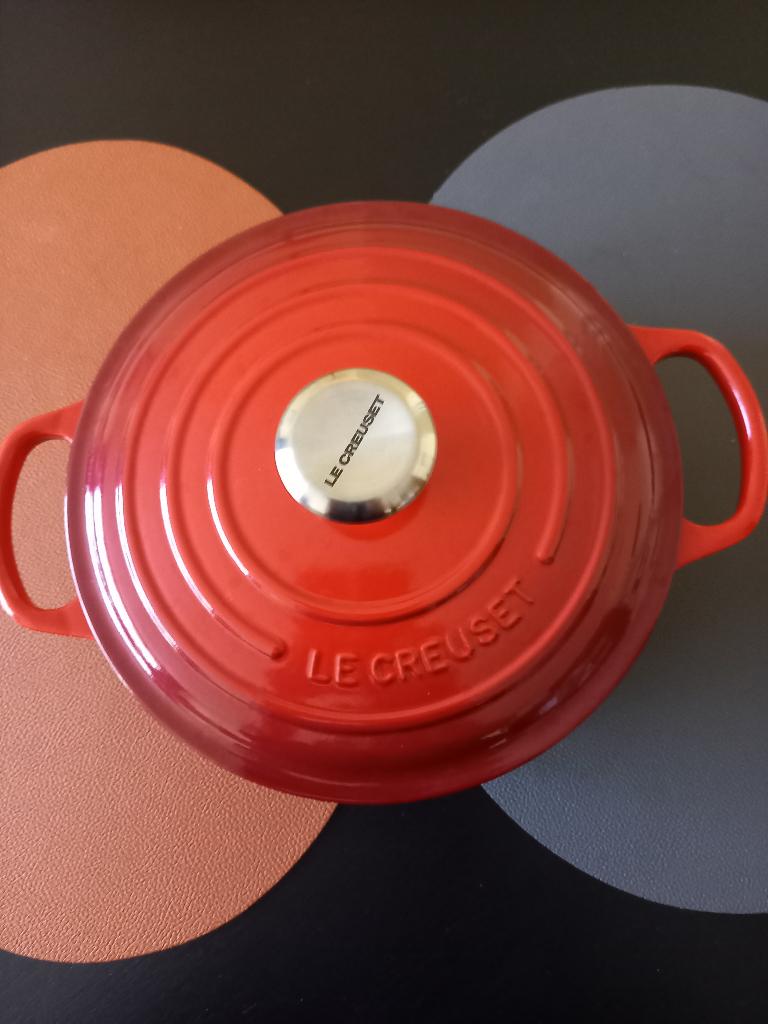 Braadpan Le Creuset, Huis en Inrichting, Gietijzer, Ophalen of Verzenden, Zo goed als nieuw, Keramische plaat