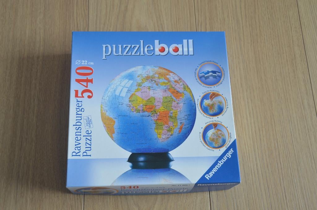 Ravensburger Puzzleball van de aarde/ wereldbol, 540 stukjes, Ophalen of Verzenden, 500 t/m 1500 stukjes, Zo goed als nieuw, Rubik's of 3D-puzzel
