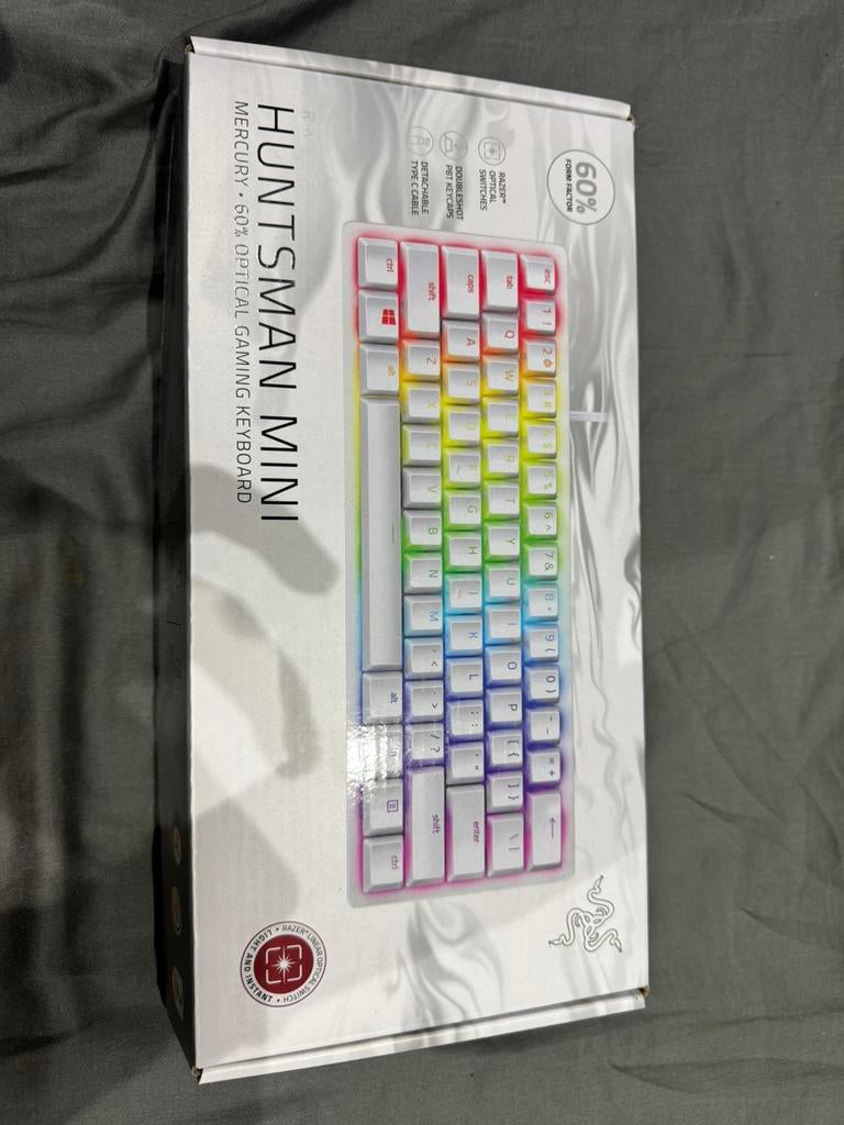 Razer huntsman mini mercury wit, Gaming toetsenbord, Ophalen of Verzenden, Zo goed als nieuw, Qwerty