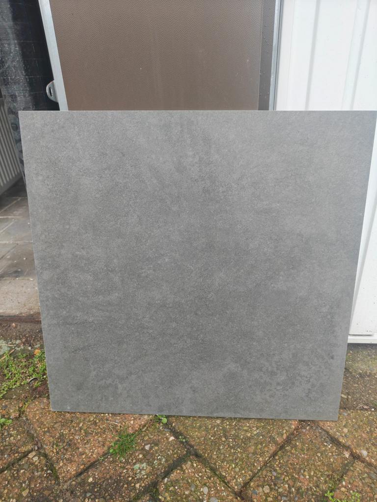 Antraciete badkamer tegels 60x60, Ophalen, 60 cm of meer, Nieuw, 10 m² of meer