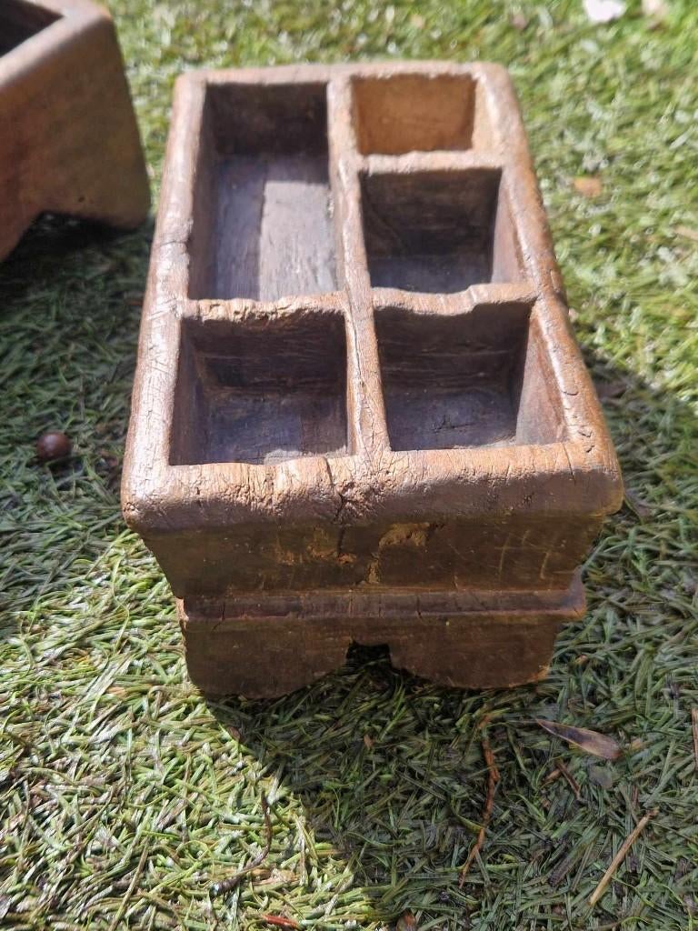 2 antieke houten beteldoosjes(Java begin 20ste eeuw)brocante, Ophalen of Verzenden