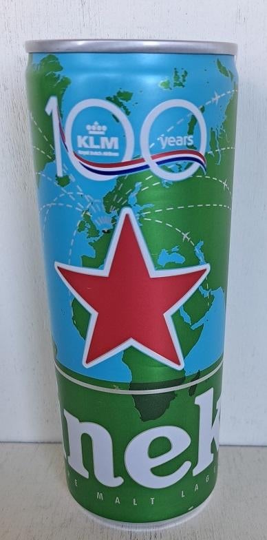 Heineken Beer/Bierblikje 100 jaar KLM, Ophalen of Verzenden, Gebruikt, Overige typen, Heineken