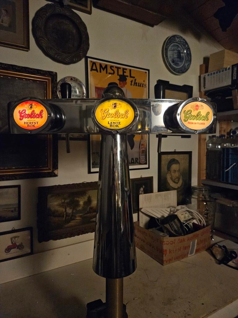 Grolsch tapzuil met verlichting, Ophalen of Verzenden, Gebruikt, Overige merken