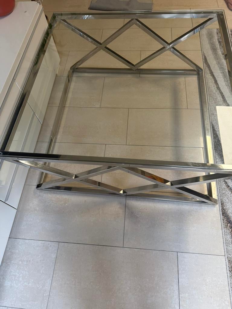 Glazen tafelblad 100x100 - Zeer goede staat, Huis en Inrichting, Tafels | Salontafels, Ophalen, Vierkant, 50 tot 100 cm, 75 cm of meer