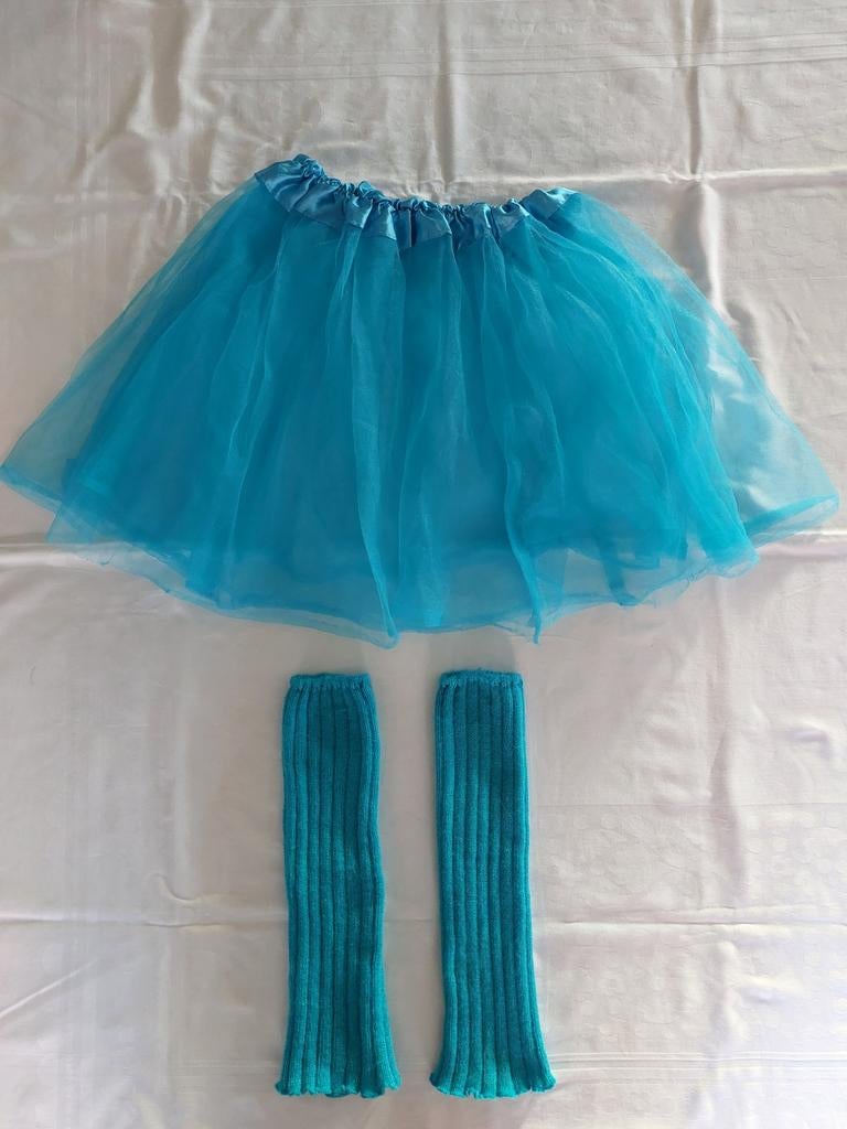 Blauwe petticoat met beenwarmers maat 140-146, Ophalen of Verzenden, Gebruikt, 134 t/m 140, Meisje
