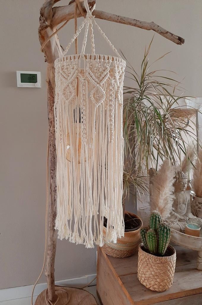 Macrame lampenkap,Ibiza style., Ophalen of Verzenden, Zo goed als nieuw
